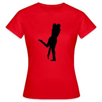 Kuss - Frauen T-Shirt - Rot - Vorne - AI Model Female 172 dark (172cm)