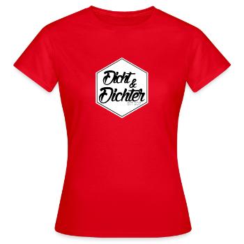 DICHT & DICHTER Support Geschenk Logo - Frauen T-Shirt - Rot - Vorne - AI Model Female 172 dark (172cm)