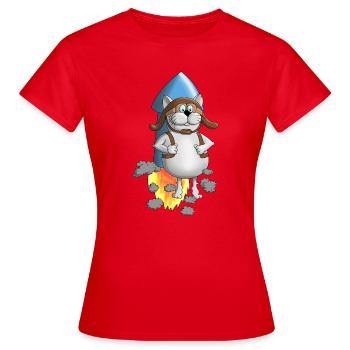Nouveau départ - Rocket - Comic - T-shirt Femme - rouge - Devant - AI Model Female 172 dark (172cm)