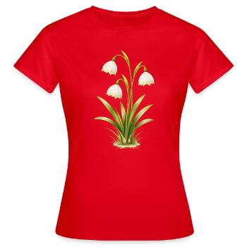 Illustration de la fleur printanière du bécher de mars - T-shirt Femme - rouge - Devant - AI Model Female 172 dark (172cm)