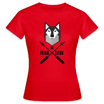 Be Fearless Wolf and Arrows - Frauen T-Shirt - Rot - Vorne - AI Model Female 172 dark (172cm)
