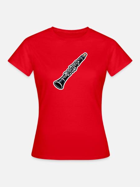Klarinette Sticker Kunst - Frauen T-Shirt - Rot