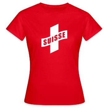 Suisse - Suisse - Suisse - T-shirt Femme - rouge - Devant - AI Model Female 172 dark (172cm)