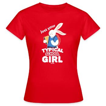 Rabbit goes to school - Women's T-Shirt - red - Front - AI Model Female 172 dark (172cm)