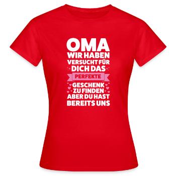Oma Großmutter Großmütter Geschenk - Frauen T-Shirt - Rot - Vorne - AI Model Female 172 dark (172cm)