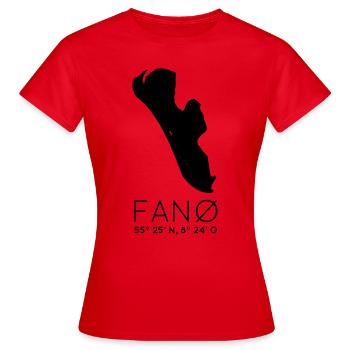 Fanø Île danoise vacances vacances coordonnées - T-shirt Femme - rouge - Devant - AI Model Female 172 dark (172cm)