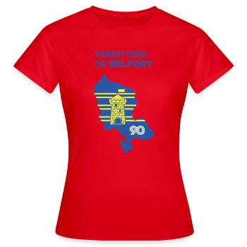 Territory of Belfort 90 - Women's T-Shirt - red - Front - AI Model Female 172 dark (172cm)