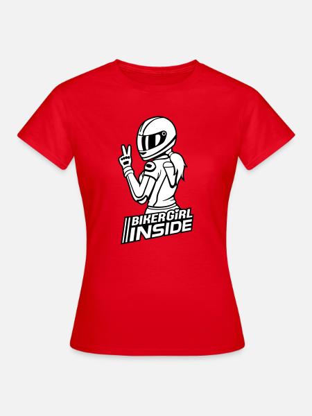 Biker Girl inside (Farben änderbar) - Dame-T-shirt - rød