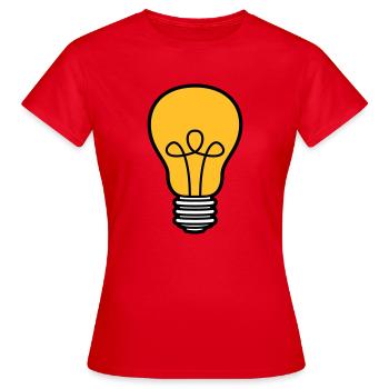 ampoule lumière électricité idée pensée intelligente loes - T-shirt Femme - rouge - Devant - AI Model Female 172 dark (172cm)