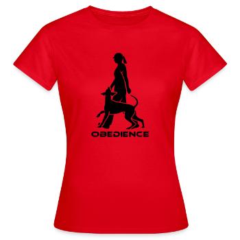 449 Doberman Obedience, woman - Women's T-Shirt - red - Front - AI Model Female 172 dark (172cm)