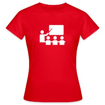 École - T-shirt Femme - rouge - Devant - AI Model Female 172 dark (172cm)