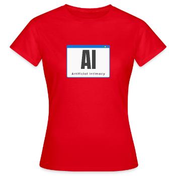 Artificial Intimacy Künstliche Intelligenz - Frauen T-Shirt - Rot - Vorne - AI Model Female 172 dark (172cm)
