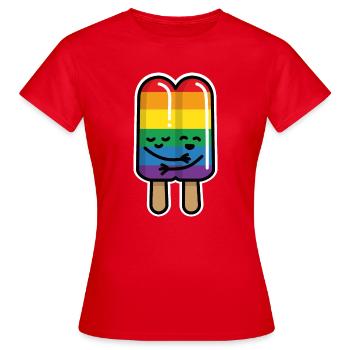Bande de glaces gays sur le drapeau arc-en-ciel tige LGBT - T-shirt Femme - rouge - Devant - AI Model Female 172 dark (172cm)