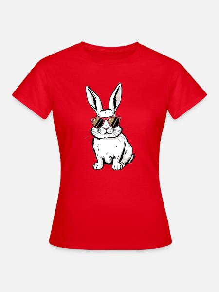 Weisses Kaninchen - Frauen T-Shirt - Rot