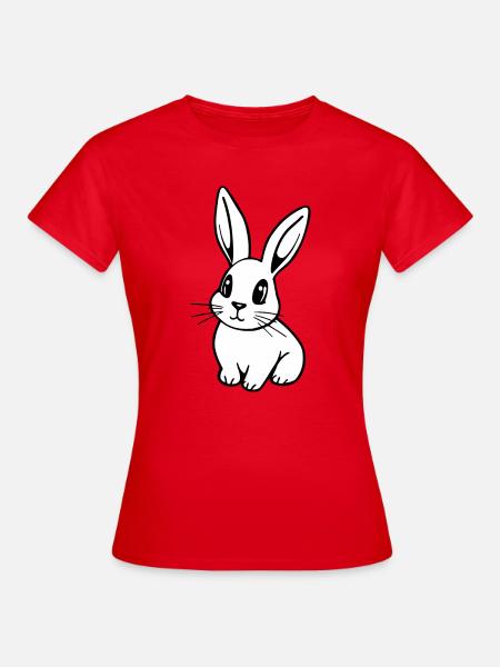 Süßer weißer Osterhase - Frauen T-Shirt - Rot