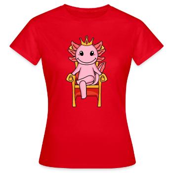 Roi Axolotl sur le trône - T-shirt Femme - rouge - Devant - AI Model Female 172 dark (172cm)