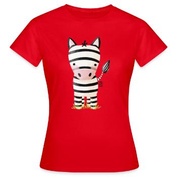 Cute zebra stripe design - Women's T-Shirt - red - Front - AI Model Female 172 dark (172cm)