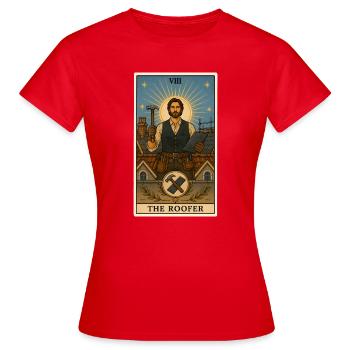 Couvreurs | Tarot Artisanat sur le toit - T-shirt Femme - rouge - Devant - AI Model Female 172 dark (172cm)