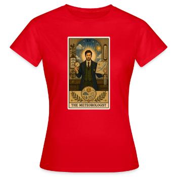 Météorologue | Tarot météo - T-shirt Femme - rouge - Devant - AI Model Female 172 dark (172cm)