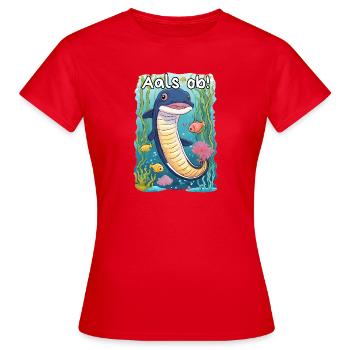 Aal Spruch Cartoonstyle - Aals ob! - Frauen T-Shirt - Rot - Vorne - AI Model Female 172 dark (172cm)