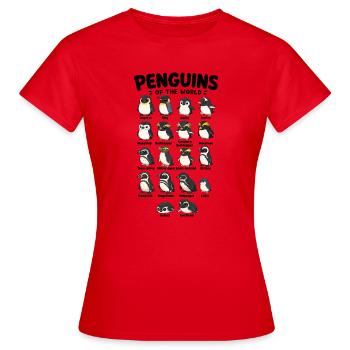 Pingouins mignons espèces du monde pingouins mignons - T-shirt Femme - rouge - Devant - AI Model Female 172 dark (172cm)
