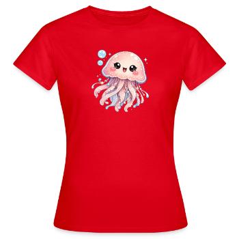 Méduse - T-shirt Femme - rouge - Devant - AI Model Female 172 dark (172cm)