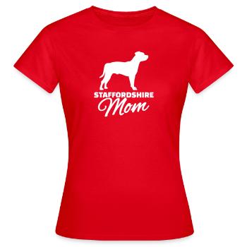 Staffordshire - Frauen T-Shirt - Rot - Vorne - AI Model Female 172 dark (172cm)