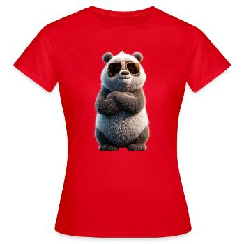 Panda Ours Pandas Géants Panda Géant Mignon Panda Ours Panda - T-shirt Femme - rouge - Devant - AI Model Female 172 dark (172cm)