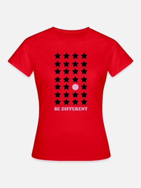 Sei Anders – Pastellpunkt Be Different - Frauen T-Shirt - Rot