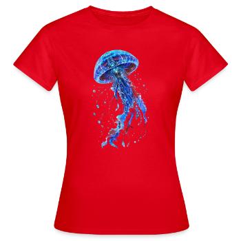Méduse Bleue Étoilée - T-shirt Femme - rouge - Devant - AI Model Female 172 dark (172cm)