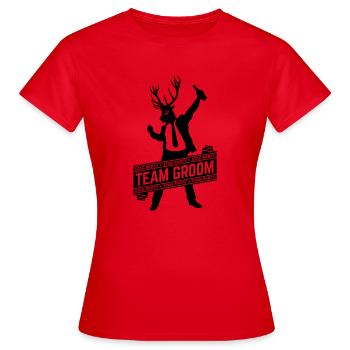 Team Groom / Stag Party (1C) - Women's T-Shirt - red - Front - AI Model Female 172 dark (172cm)