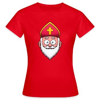 Visage de Saint-Nicolas - T-shirt Femme - rouge - Devant - AI Model Female 172 dark (172cm)