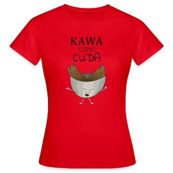 Kaffee wirkt Wunder - Frauen T-Shirt - Rot - Vorne - AI Model Female 172 dark (172cm)