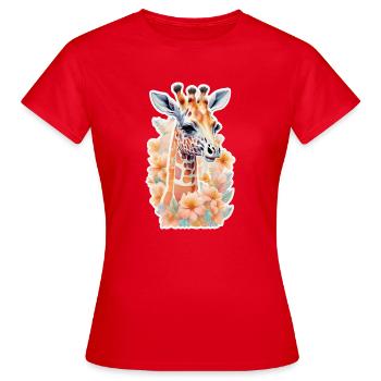 Girafe - T-shirt Femme - rouge - Devant - AI Model Female 172 dark (172cm)