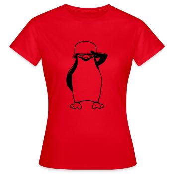 casque de pingouin drôle soldat en acier 1c - T-shirt Femme - rouge - Devant - AI Model Female 172 dark (172cm)