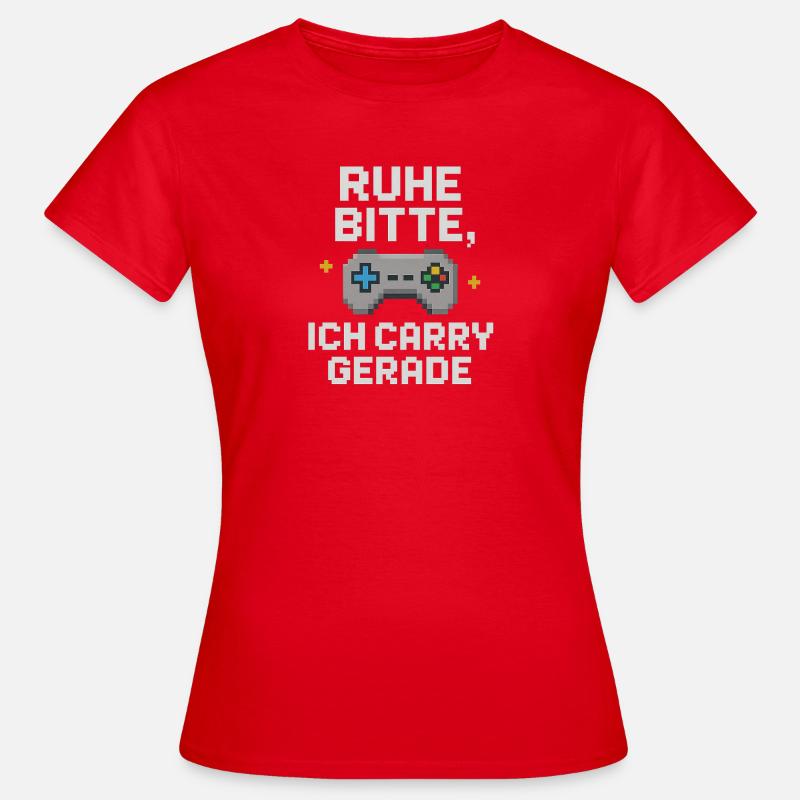 Ruhe Bitte Pixel Controller Grafik - Frauen T-Shirt - Rot