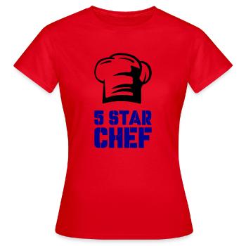Chef 5 étoiles - T-shirt Femme - rouge - Devant - AI Model Female 172 dark (172cm)