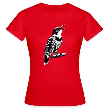 Kuckuck Schwarzwald | Freiburg Streetart - Frauen T-Shirt - Rot - Vorne - AI Model Female 172 dark (172cm)