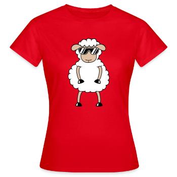 Sheep Sunglasses Party Sheep Lamb Cute Cool - Women's T-Shirt - red - Front - AI Model Female 172 dark (172cm)
