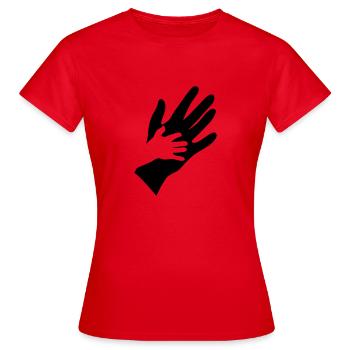hand - Women's T-Shirt - red - Front - AI Model Female 172 dark (172cm)