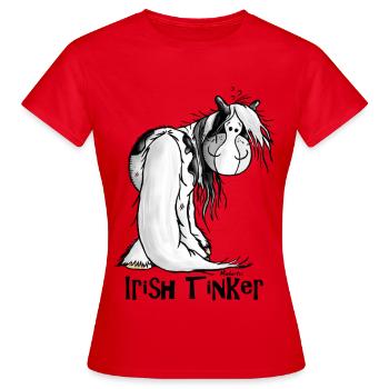 Niedlicher Irish Tinker - Gypsy Cob - Frauen T-Shirt - Rot - Vorne - AI Model Female 172 dark (172cm)