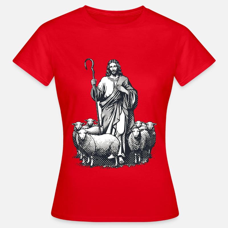 Shepherd Jesus with Flock - Women's T-Shirt - red