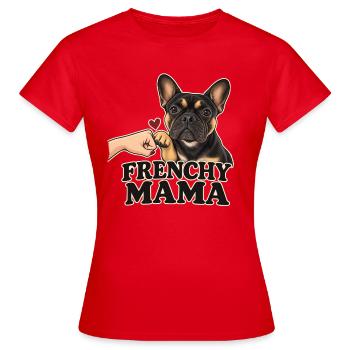 Frenchi Mama – Französische Bulldogge - Frauen T-Shirt - Rot - Vorne - AI Model Female 172 dark (172cm)