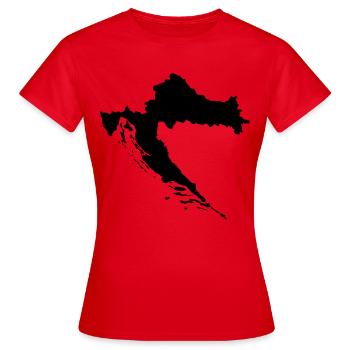 Croatia Croatia Map Map - Women's T-Shirt - red - Front - AI Model Female 172 dark (172cm)