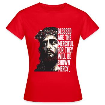 car on leur montrera miséricorde Jésus-Christ - T-shirt Femme - rouge - Devant - AI Model Female 172 dark (172cm)