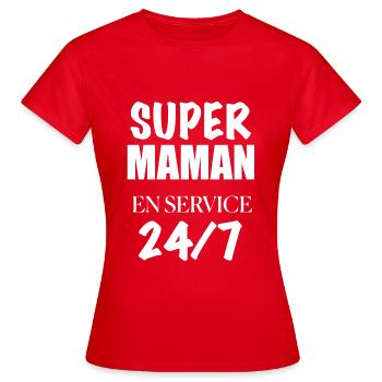 Super Mom on duty 24/7 - Women's T-Shirt - red - Front - AI Model Female 172 dark (172cm)