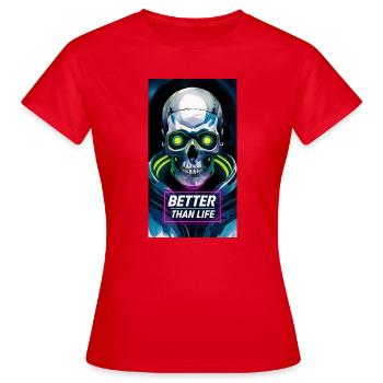Schädel - Frauen T-Shirt - Rot - Vorne - AI Model Female 172 dark (172cm)