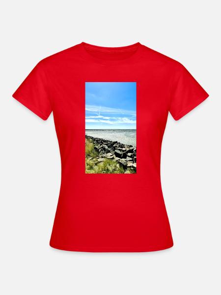Küstenfelsen am blauen Himmel - Frauen T-Shirt - Rot
