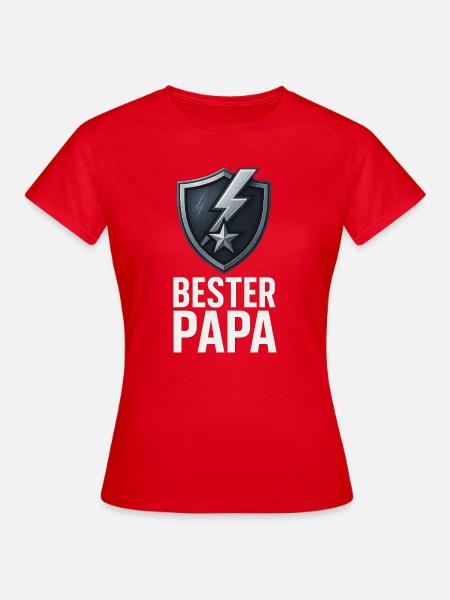 Bester Papa Shield - Frauen T-Shirt - Rot