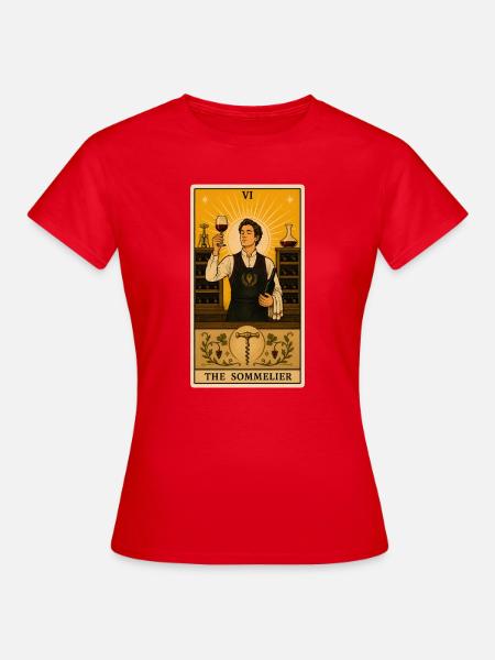 Sommelier | Wein Verkostung Tarot - Frauen T-Shirt - Rot